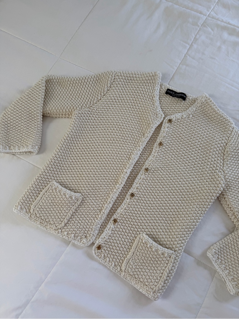 New- Dolce and Gabbana Crochet Knit Cardigan 🤍✨ - Picture 8 of 14